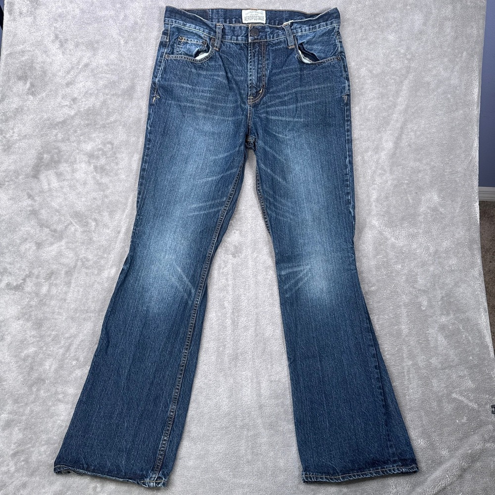 Aeropostale Jeans Mens Fits 32X33 Bootcut Medium Wash Denim Driggs Original Boot
